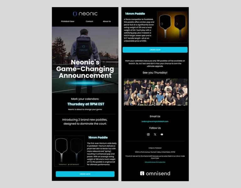 Omnisend email template design